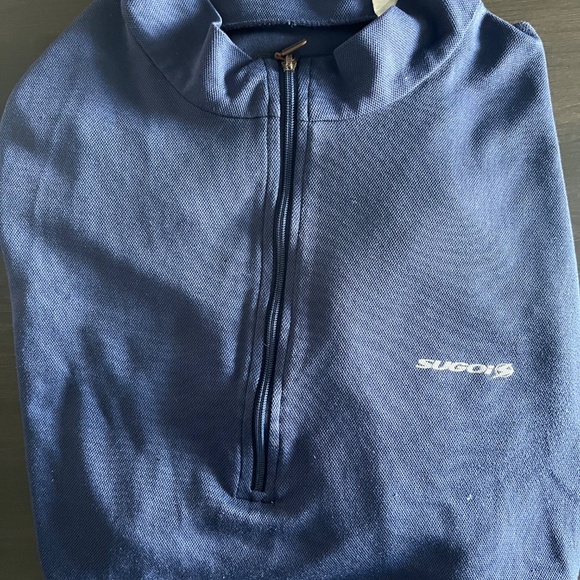 Sugoi 1/4 Zip Cycling Top Men’s M Medium Athletic Long Sleeve Jersey Shirt - Nav - Picture 2 of 3